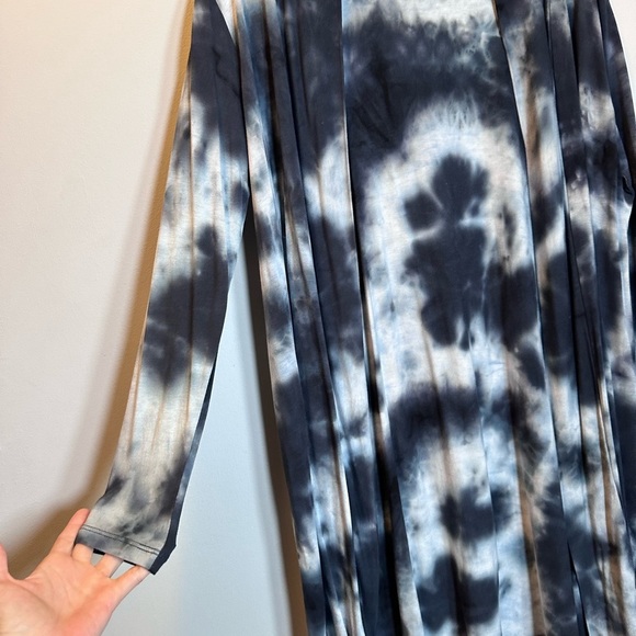 Metallica up cycle Cardigan Tie Dye Open Front one size long sleeve navy blue - Picture 4 of 9